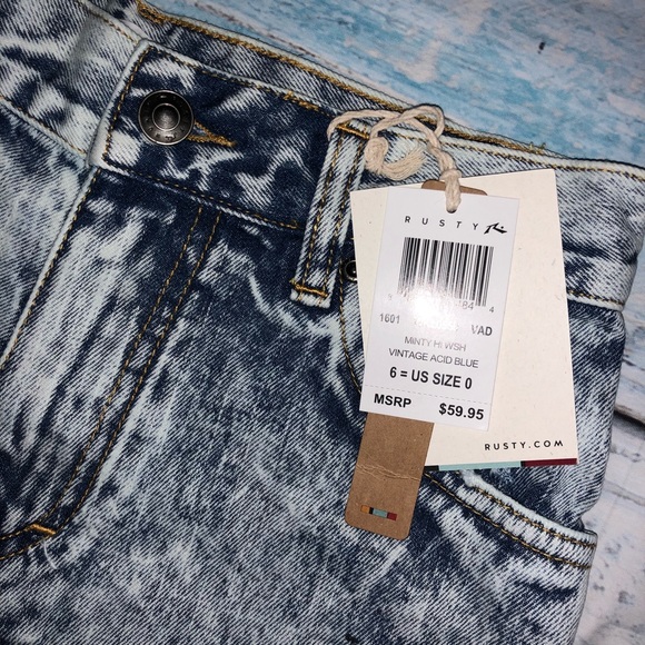 🆕Rusty Minty Hi Wash Vintage Acid Blue Minty High - Picture 2 of 5